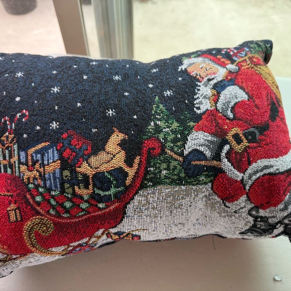 Festive Santa Holiday Pillow